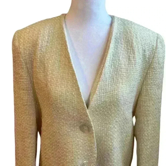 Vintage Diane Von Furstenberg Blazer Women's Size 6 Cream - Picture 6 of 11